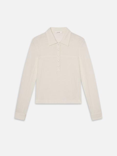 FRAME The Snap Henley in Alabaster