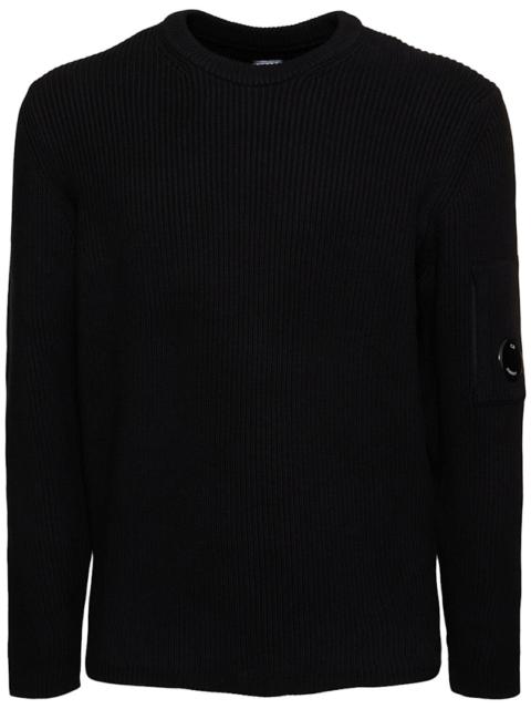 Full rib crew neck knit sweatshirt