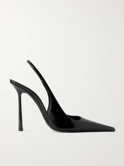 Vendôme Glossed-leather Slingback Pumps