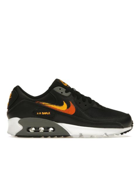 Nike Air Max 90 Spray Paint Swoosh Black University Gold