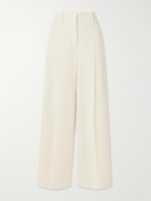 Theory Pleated Crepe Wide-leg Pants