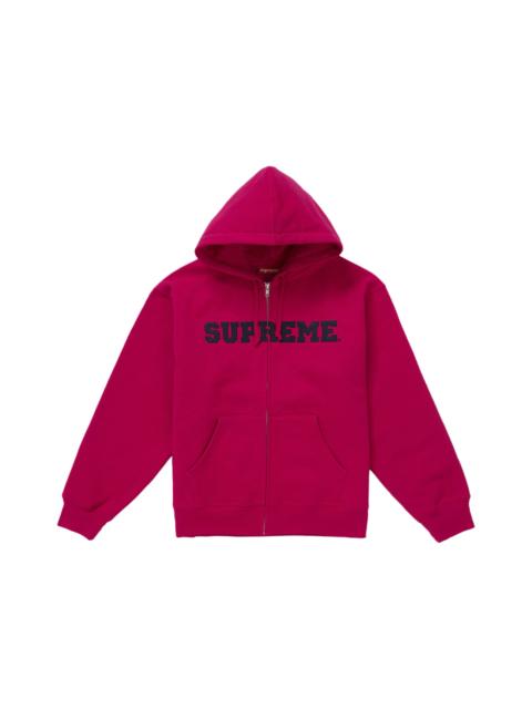 Supreme Supreme Collegiate Applique Zip Up Hooded Sweatshirt Fuchsia