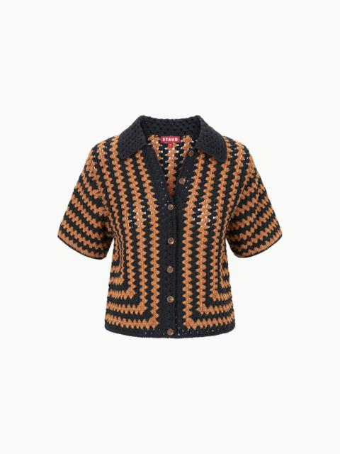 STAUD STAUD MABEL TOP BLACK TAN SEASHORE STRIPE