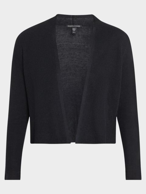EILEEN FISHER Ribbed Organic Linen-Cotton Cardigan