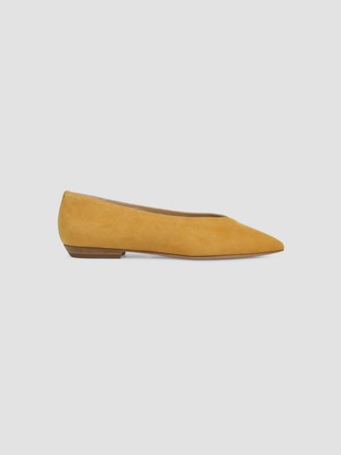 VERONICA BEARD Women's Bancroft Suede Ballerina Flats - Mustard Yellow