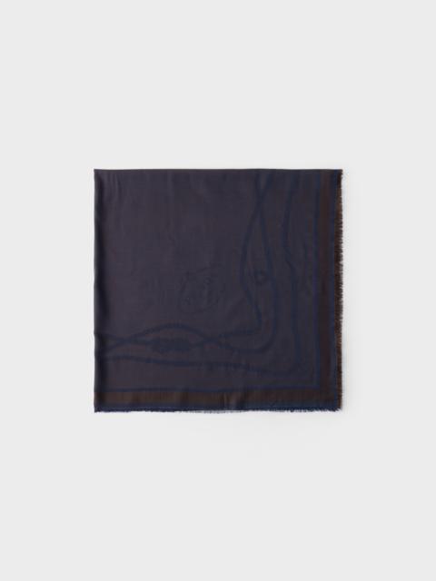 Prada Silk, cashmere and wool jacquard shawl