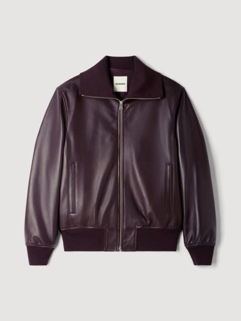 Sandro ZIP-UP LEATHER JACKET