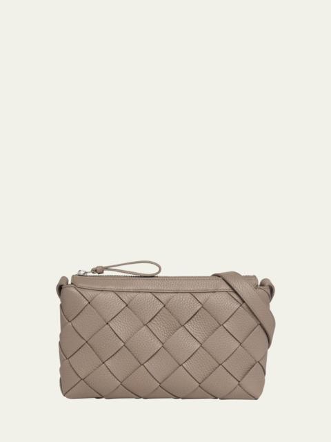 Bottega Veneta Men's Diago Zip Intreccio Taurillon Messenger Bag