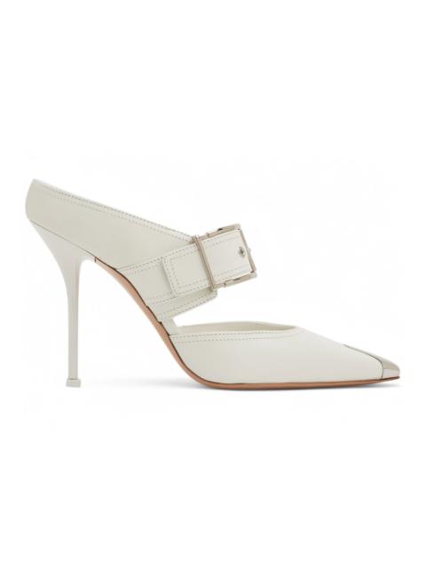 Alexander McQueen Alexander McQueen Punk Buckle Mules New Ivory Silver (Women's)