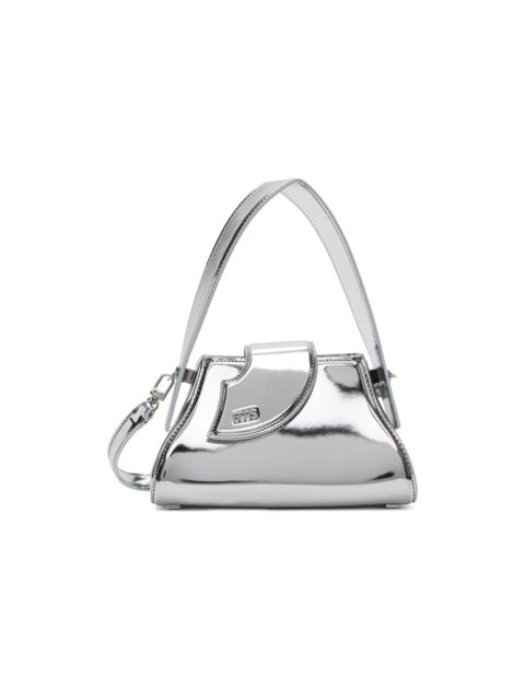 GCDS Silver Comma Mirror Small Top Handle Bag