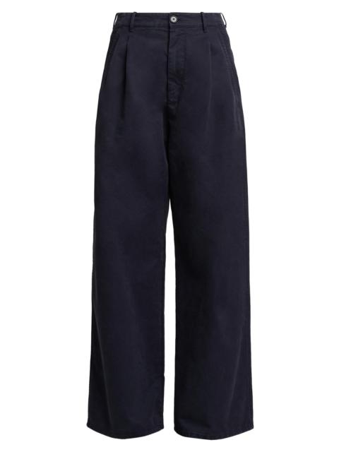 Jil Sander Women's Cotton Crease-Front Wide-Leg Trousers - Midnight