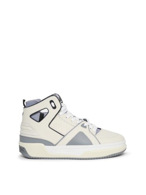 Just Don Basketball Courtside Hi Top Sneaker White And Grey