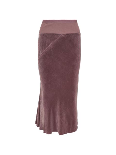 Rick Owens bias-cut velvet midi skirt