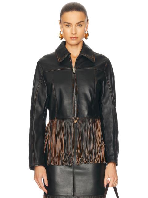 Blumarine Fringe Leather Jacket