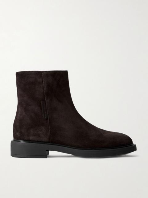 Gianvito Rossi Lexington 20 leather-trimmed suede ankle boots Dark brown