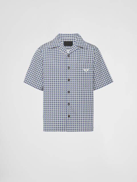 Short-sleeved printed cotton shirt