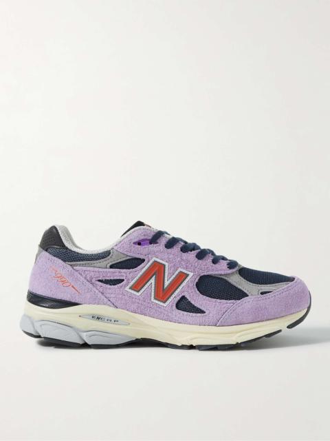 990v3 Leather-Trimmed Suede and Mesh Sneakers