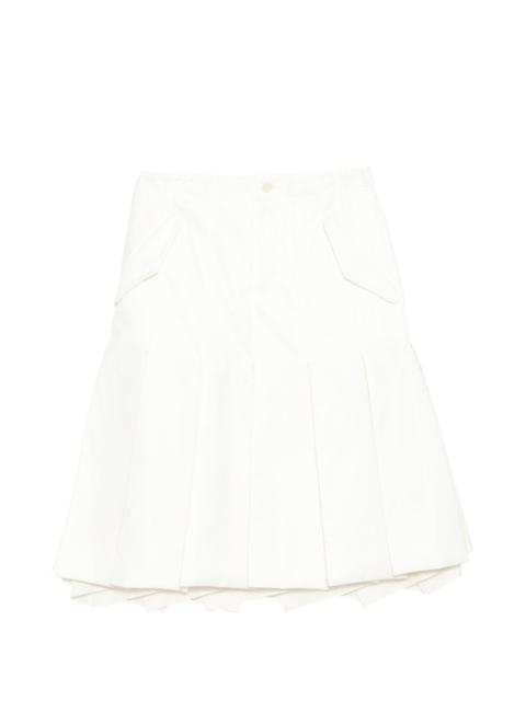 sacai buckle pleated skirt