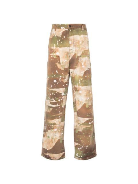 camouflage-print canvas trousers