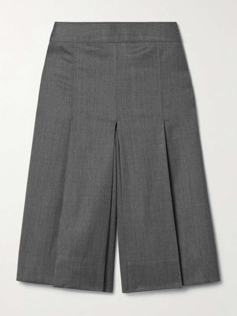 Pleated wool-blend culottes