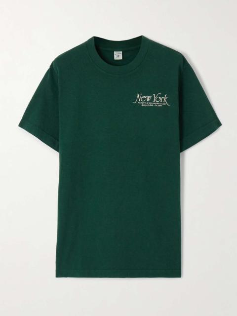 Sporty & Rich NY 94 printed cotton-jersey T-shirt Green