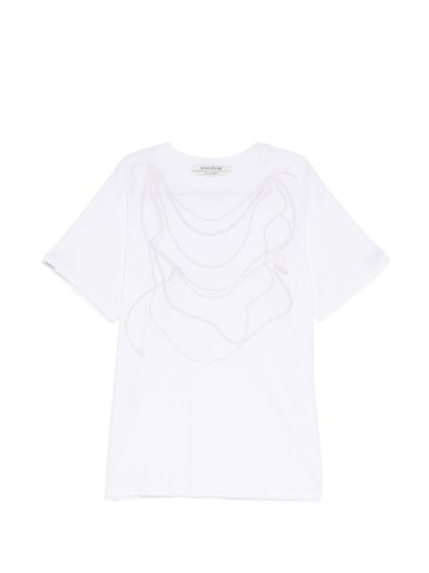 KIMHĒKIM pearl-chain printed T-shirt