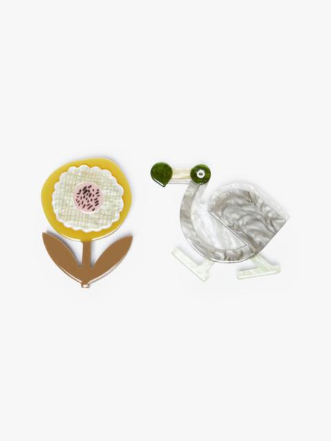 WEEKEND Max Mara TALLERO Set of 2 resin brooches