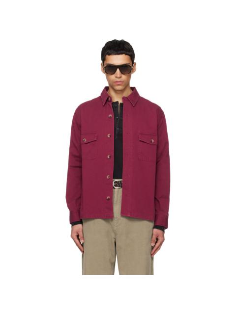 Tonywack Red Washed Cotton Twill Overshirt