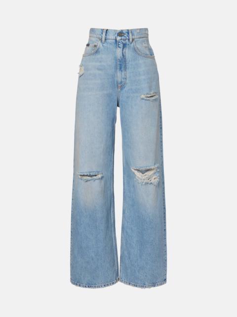 Dolce & Gabbana Distressed wide-leg jeans