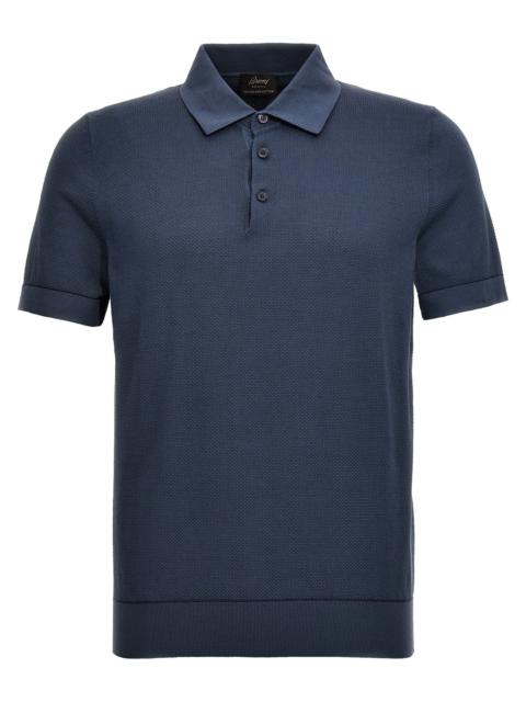 Brioni Textured  Shirt Polo Blue