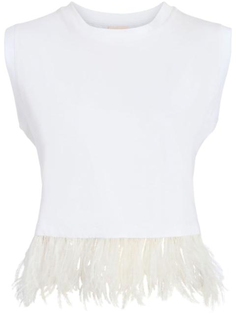 Cinq à Sept feather-trim tank top