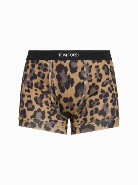 Printed stretch cotton boxer briefs