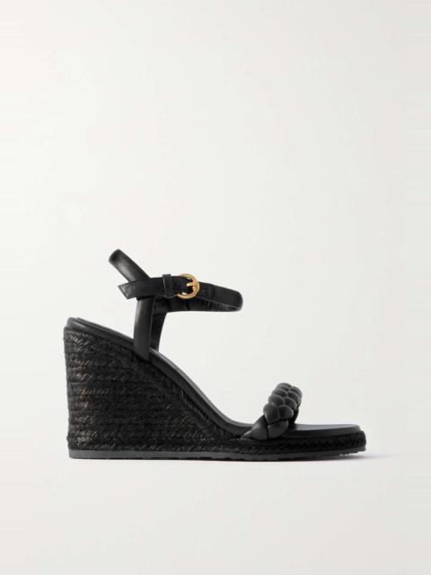 Cruz 85 braided leather espadrille wedge sandals