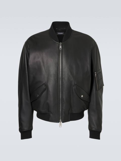 Dolce & Gabbana Leather bomber jacket