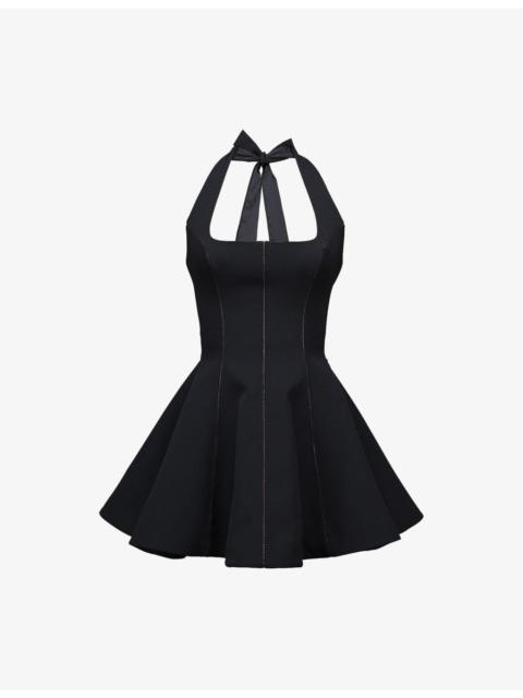 House of CB Loulette Halterneck Stretch-Crepe Mini Dress