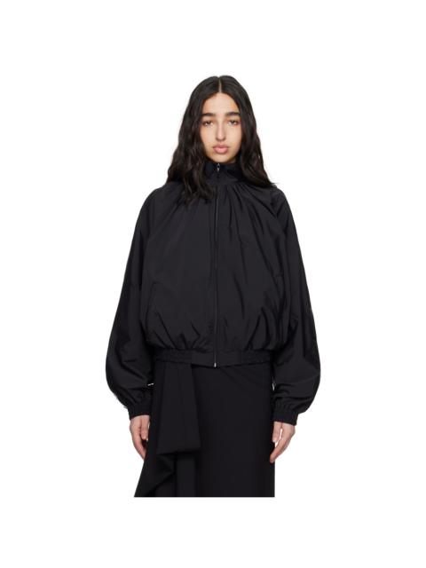 ALAINPAUL Black Gathered Neck Track Jacket