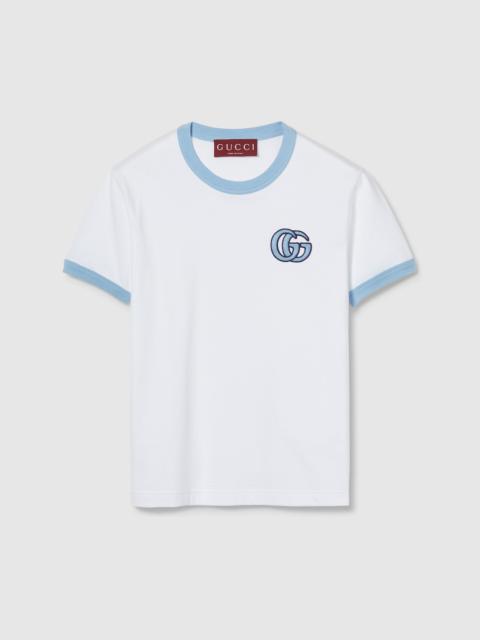 Embroidered cotton jersey T-shirt