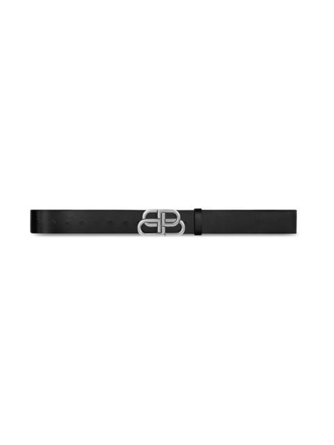BALENCIAGA Men's Bb Extra Large Belt In Natural Calfskin in Black