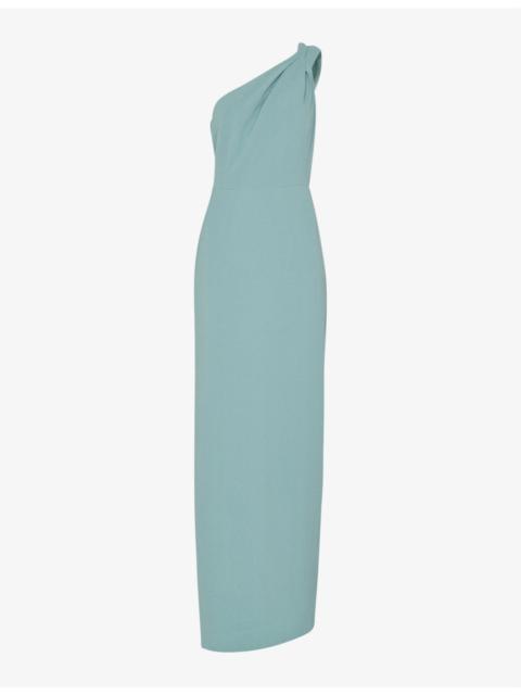 WHISTLES Bethan one-shoulder stretch-recycled-polyester maxi dress
