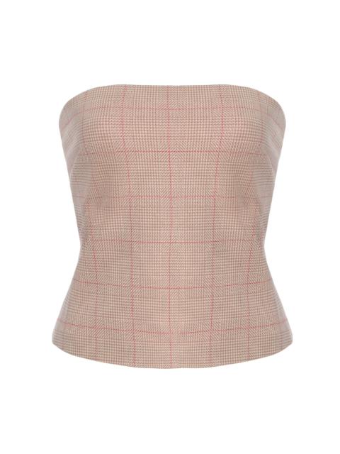 ROSETTA GETTY Plaid Jacquard Bandeau Top multi