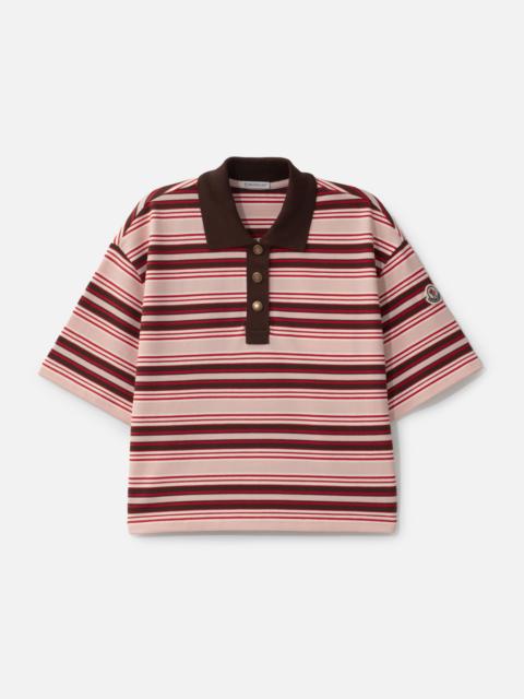 Moncler CROPPED STRIPED COTTON POLO SHIRT