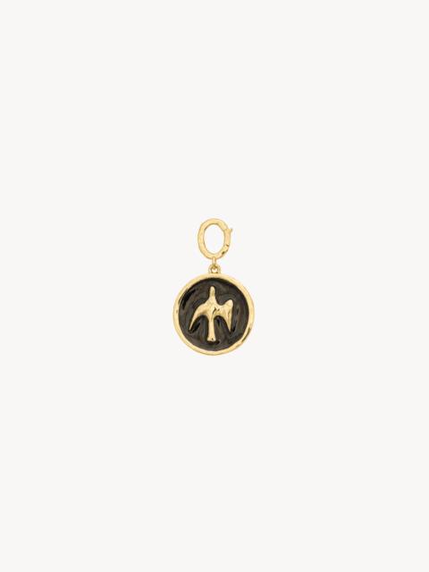 SAINT LAURENT DOVE CHARM IN ENAMEL AND BRASS