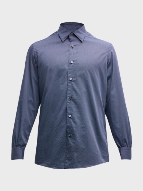 Men's Micro-Print Cotton Shirt