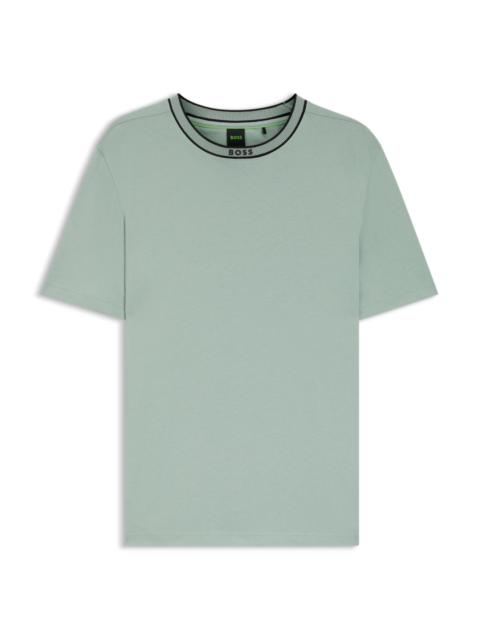 BOSS COTTON T-SHIRT WITH LOGO CREW NECK