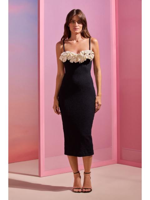 PatBO BREEZE JACQUARD COLORBLOCK MIDI DRESS