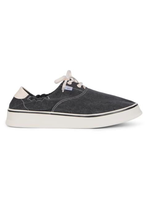 AMI Paris Men's Tennis Cotton Canvas Sneakers - Navy