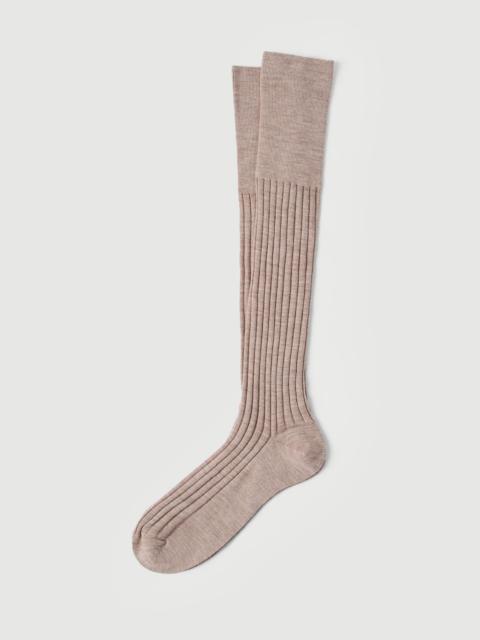 Brunello Cucinelli Virgin wool and cashmere rib knit socks