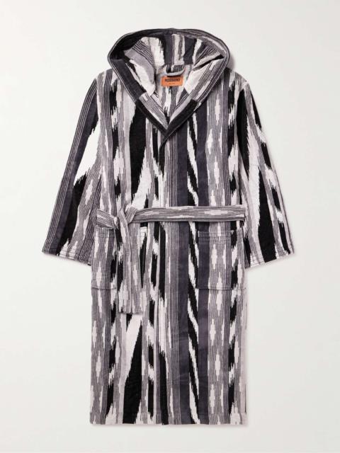 Clint Striped Cotton-Terry Hooded Robe