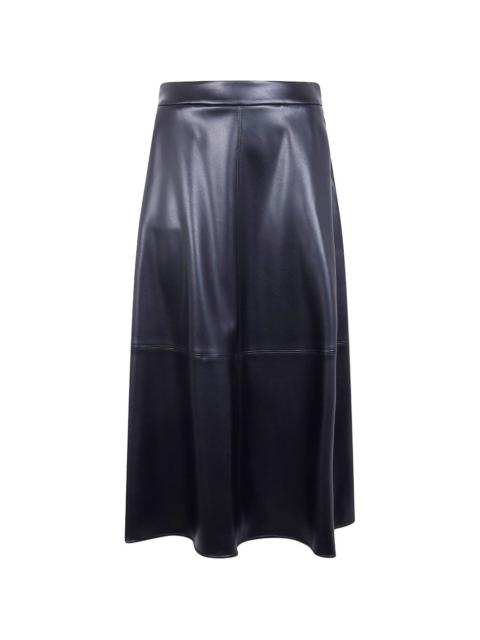 'S Max Mara panelled leather A-line skirt