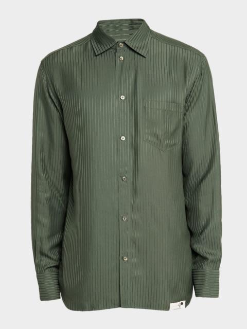 Golden Goose Men's Vertical Stripe Pocket Button-Down Shirt